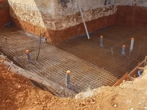 Radier type de nos bunkers NRBC : feraillage.